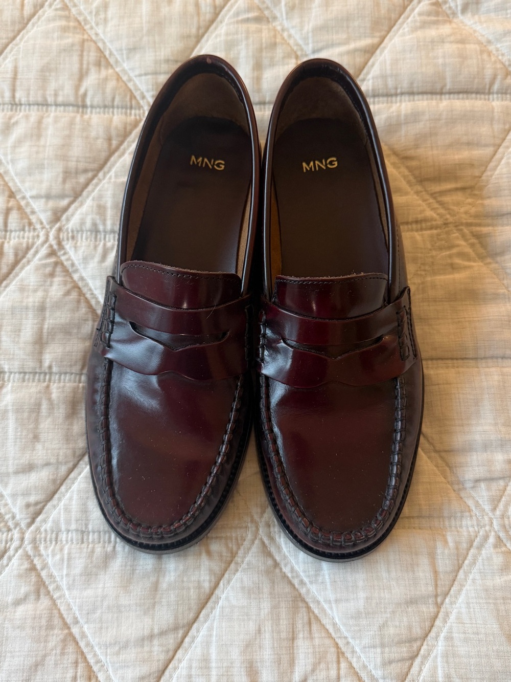 MANGO Luisa Penny Loafer in Burgundy